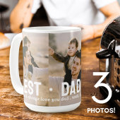 Moderner bester Vater je 3 FotoCollage Personalisi Kaffeetasse