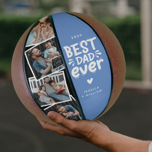 Moderner bester Vater je 4 Foto Federn Geschenk Basketball