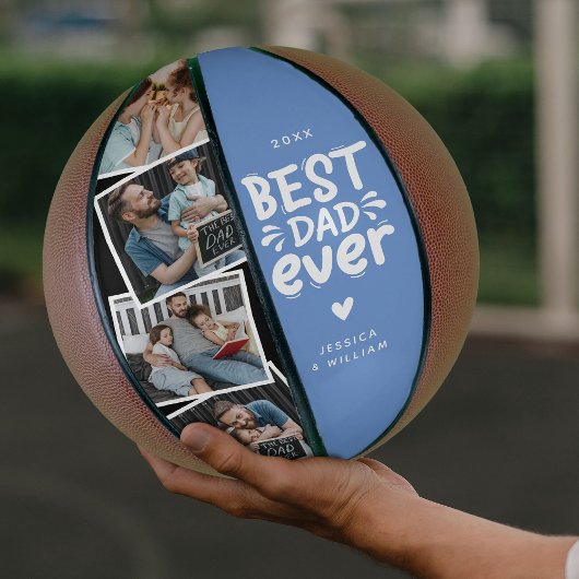 Moderner bester Vater je 4 Foto Federn Geschenk Basketball