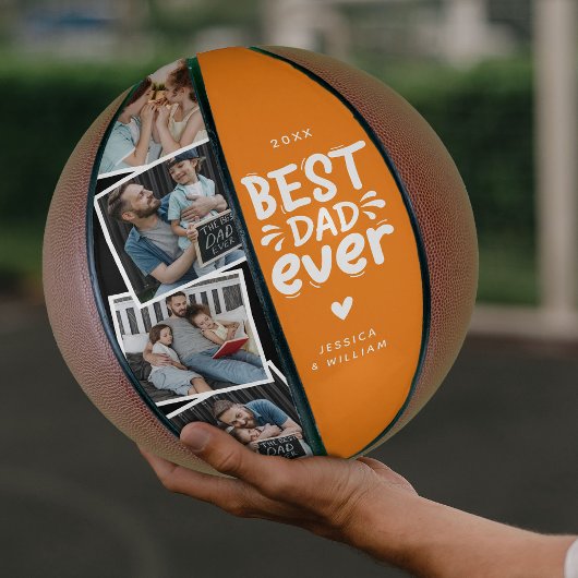 Moderner bester Vater je 4 Foto Federn Geschenk Basketball