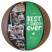 Moderner bester Vater je 4 Foto Federn Geschenk Basketball (Vertikal)