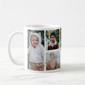 Moderner bester Vater je 7-Foto Collage & Names Kaffeetasse (Links)