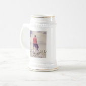 Moderner Bester Vater je Foto Vatertag Bierglas (Vorderseite Links)