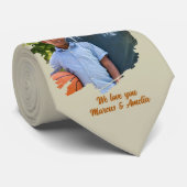 Moderner Bester Vater je Foto Vatertag Krawatte (Gerollt)