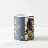 Moderner bester Vater je Personalisiertes Foto Kaffeetasse (Mittel)