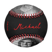 Moderner Bester Vater je Schwarz Roter Individuell Baseball (Rückseite)