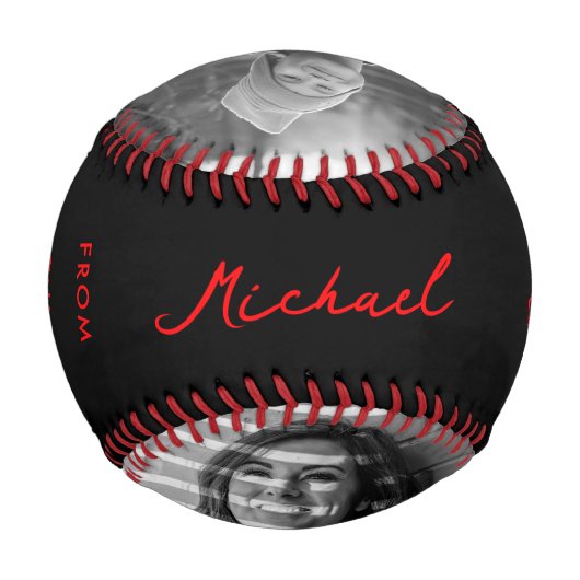 Moderner Bester Vater je Schwarz Roter Individuell Baseball (Rückseite)