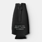 Moderner Bester Vater je Schwarz-Weiß-Vatertag Flaschenkühler (Rückseite)