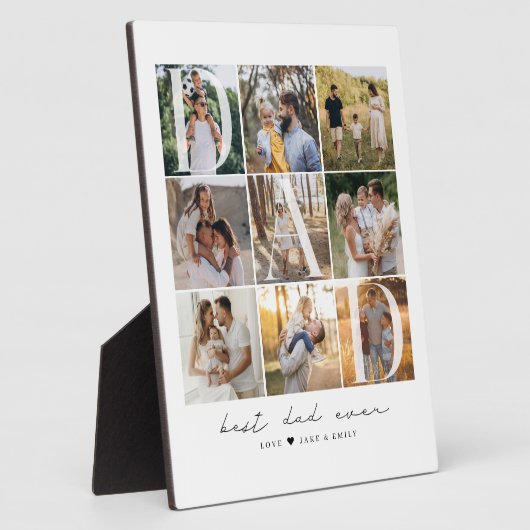 Moderner bester Vater je Script 9 Foto Grid Vater Fotoplatte (Seite)