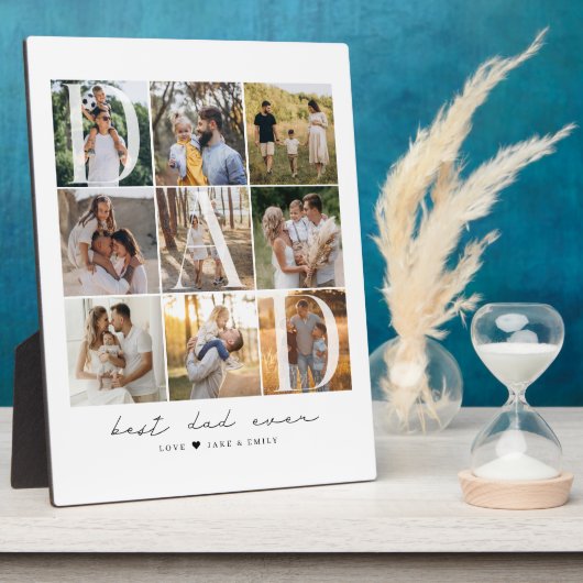 Moderner bester Vater je Script 9 Foto Grid Vater  Fotoplatte (Seite)