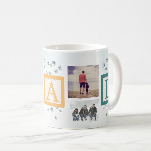 Moderner bester VATER je Script Einfach3 FotoColla Kaffeetasse (VorderseiteRechts)