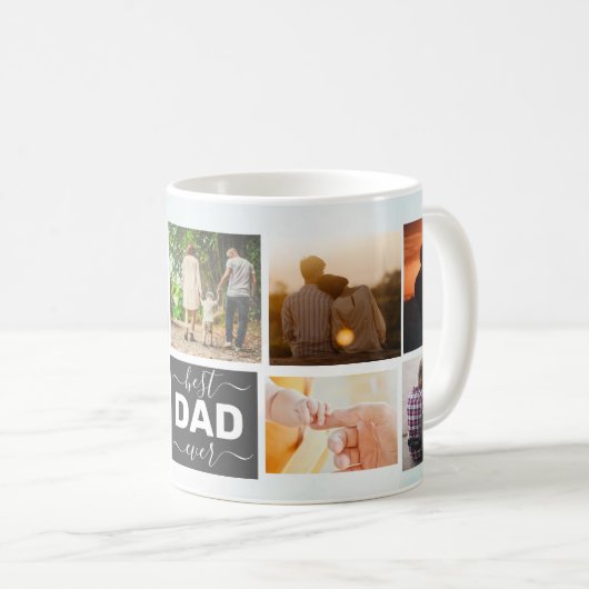 Moderner bester VATER je Script Einfach 9 Foto Col Kaffeetasse (VorderseiteRechts)