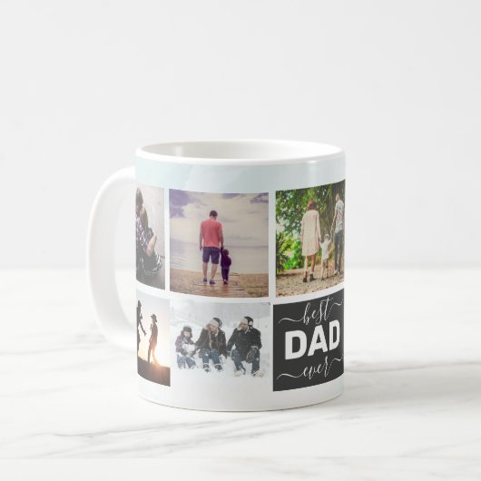 Moderner bester VATER je Script Einfach 9 Foto Col Kaffeetasse (Vorderseite Links)