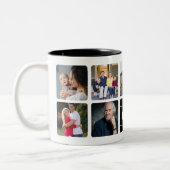 Moderner bester VATER je Script Einfach 9 Foto Col Zweifarbige Tasse (Links)
