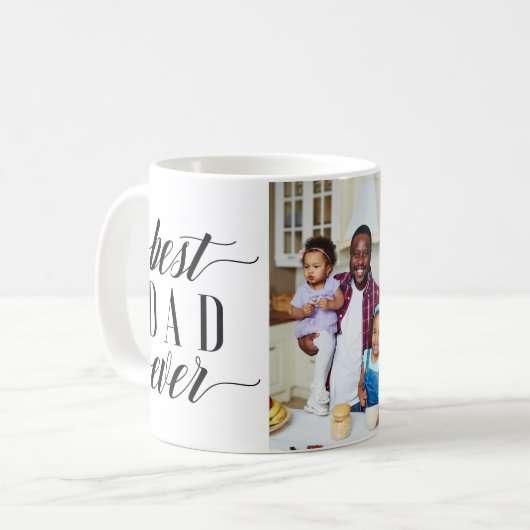Moderner Bester Vater je Script Foto Kids Roster Kaffeetasse (Vorderseite Links)