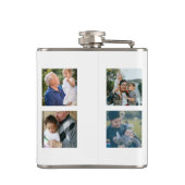 Moderner bester Vater je vier Fotos Flachmann (Rückseite)