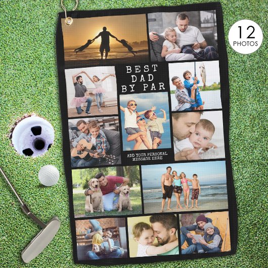 Moderner BESTER VATER MIT PAR FotoCollage Personal Golfhandtuch