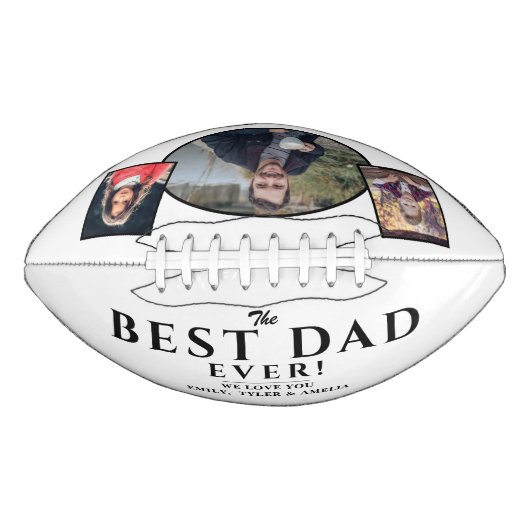 Moderner Bester Vater Vater 3 Foto Collage Footbal Football (Vorderseite)