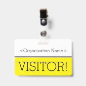 Moderner "BESUCHER"! Abzeichen Ausweis (Vorderseite mit Clip)