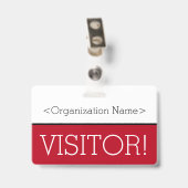 Moderner "BESUCHER"! Abzeichen Ausweis (Rückseite mit Clip)