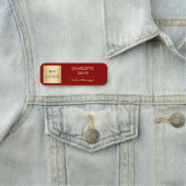 Moderner Betrieb mit rotem Firmenlogo Namensschild (Beispiel)