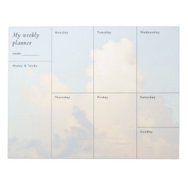 Moderner bewölkter Himmel minimalistischer Wochenp Notizblock
