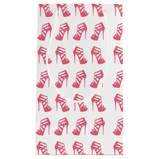 Moderner bezaubernder korallenroter rosa hoher kleine geschenktüte (Vorderseite)