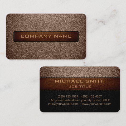 Moderner Biber- und SchwarzlederLook Visitenkarte (Vorne/Hinten)