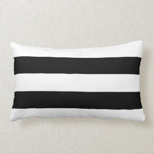 Moderner Big Black und White Strip Lendenkissen