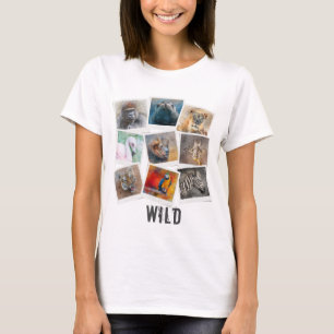 Moderner Bilderrahmen Collage mit wilden Tieren T-Shirt