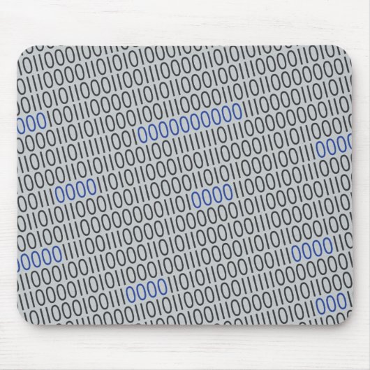 Moderner binärer Code Schwarz Blau für jede Farbe Mousepad (Vorne)