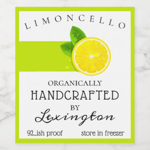 Moderner Bio selbst gemachter Limoncello Weinetikett