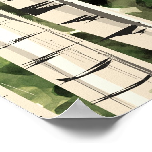 Moderner Birkenwald 16x20 Poster (Ecke)