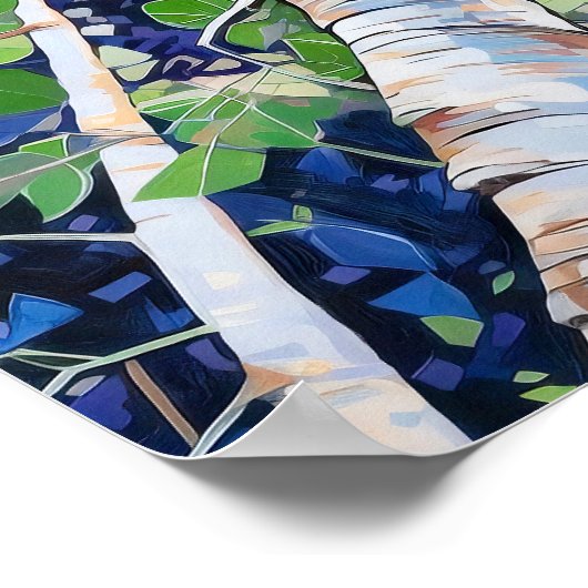 Moderner Birkenwald Poster (Ecke)