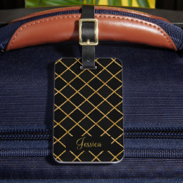 Moderner Black and Gold Diamond Gepäckanhänger