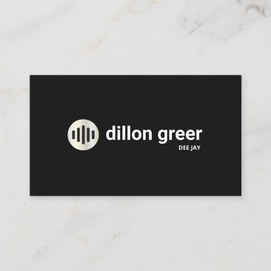 Moderner Black Audio Music DJ Visitenkarte (Vorderseite)