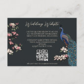 Moderner Black Blue Peacock Website QR-Code Begleitkarte (Vorderseite)
