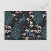 Moderner Black Blue Peacock Website QR-Code Begleitkarte (Rückseite)