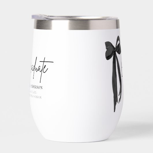 Moderner Black Bow Coquette Graduate Abschluss (Rechts)