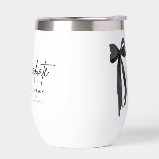 Moderner Black Bow Coquette Graduate Abschluss (Links)