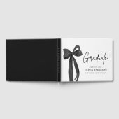 Moderner Black Bow Coquette Graduate Abschluss Gästebuch (Voll)