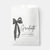 Moderner Black Bow Coquette Graduate Abschluss Geschenktütchen (Vorderseite)