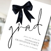 Moderner Black Bow Script Grad Abschluss Save The Date