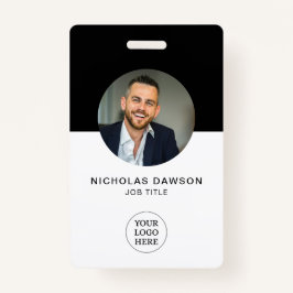 Moderner Black Custom Employee Foto ID Card QR Ausweis