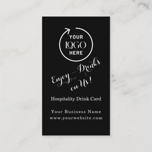 Moderner Black Drink Voucher | Corporate Event Car Visitenkarte (Rückseite)