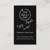 Moderner Black Drink Voucher | Corporate Event Car Visitenkarte (Vorderseite)