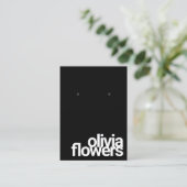 Moderner Black Earring Bold Schriftart Visitenkarte (Stehend Vorderseite)