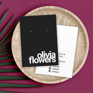 Moderner Black Earring Bold Schriftart Visitenkarte