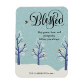 Moderner Black Elegant Script BLEESED Kardinal Bir Magnet (Vertikal)