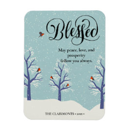 Moderner Black Elegant Script BLEESED Kardinal Bir Magnet